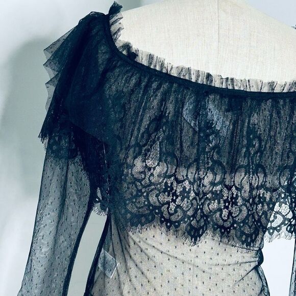 NEW Windsor Sheer Black Lace Bodysuit size Medium - Picture 12 of 16